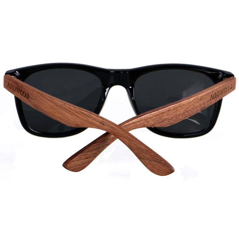 ANDWOOD Wood Sunglasses Polarized for Men Women Uv Protection Wooden Bamboo Frame Mirrored Sun Glasses Black Shades - Image 5